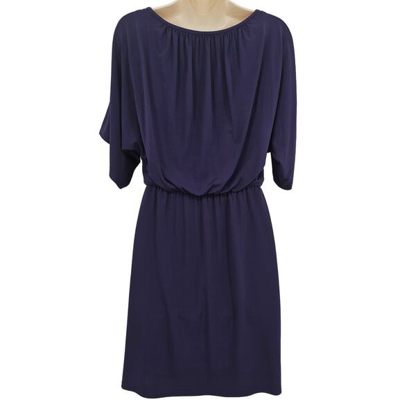 Trina Turk Womans size S Slit Sleeve Blouson Mini Dress in Purple Short Sleeve - Picture 4 of 8